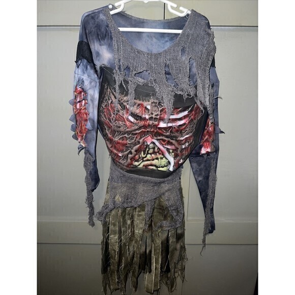 Fun World Child's Halloween 3D Zombie 2 Piece‎ Costume Size 12-14 Large - Picture 1 of 6